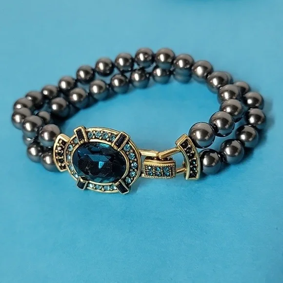 7 PIECE Heidi Daus Lavish Layers Crystal Accented Necklace Bracelet Ring Earring - Picture 4 of 16